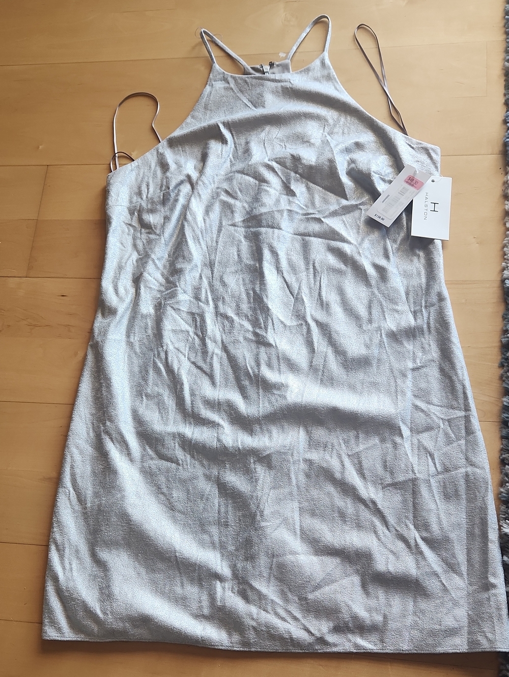 H by Halston Metallic Silver Dress sz 8 NWT